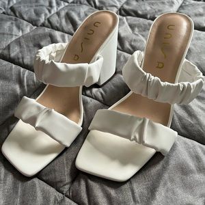 White bridal sandals